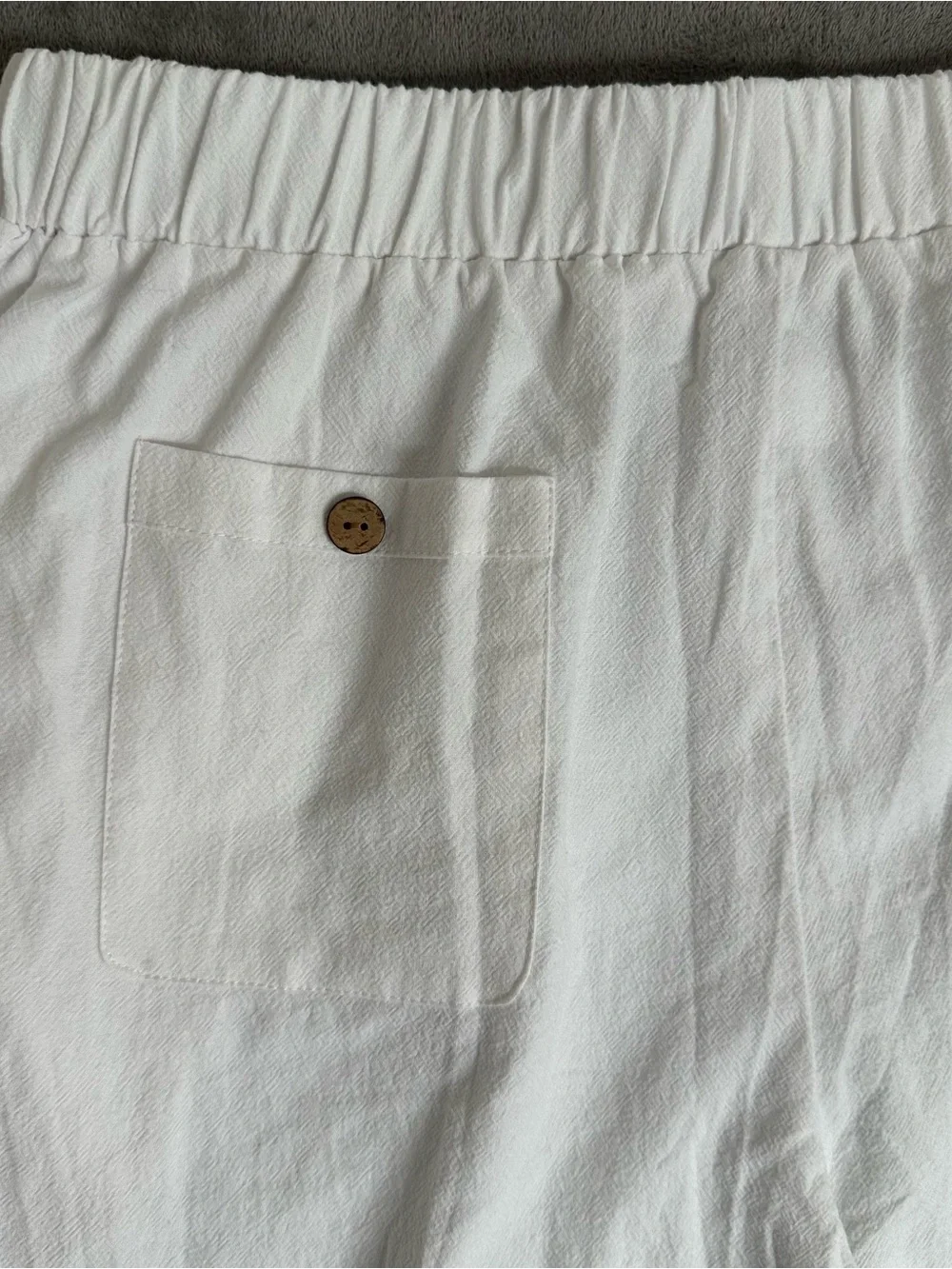 Women’s White Gauchos Lace With Elastic Drawstring Pants